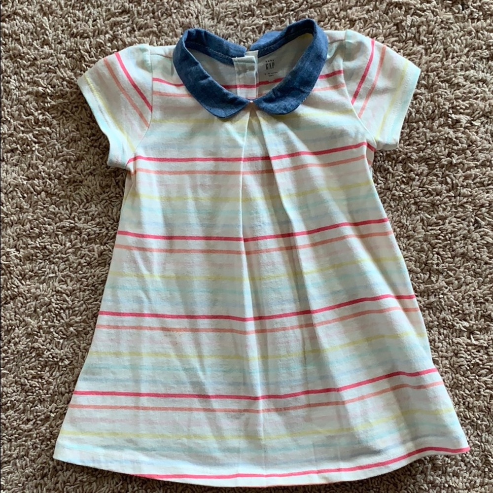 Baby Gap Peter Pan collar stripe dress  12-18mo